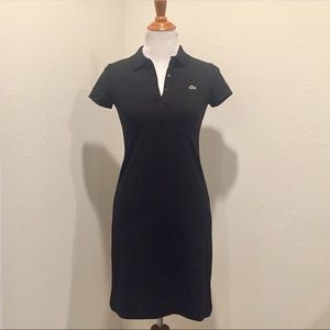*NWT* Lacoste Black Stretch Cotton Polo Dress